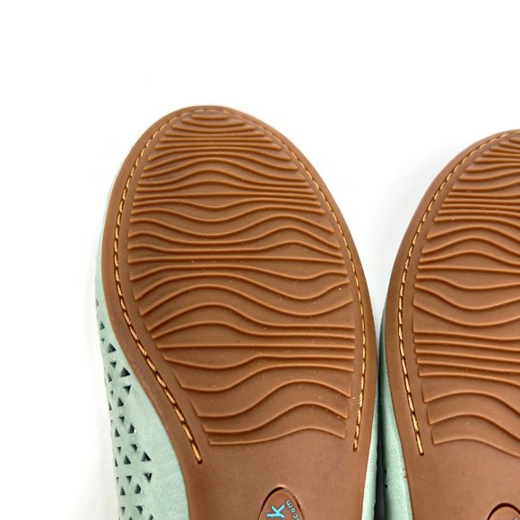 Softwalk Womens Size 9 Napa Laser Blue Green Leather Comfort Ballet Flats Shoes - Picture 10 of 13